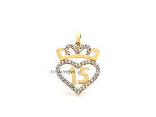 colgante oro 18k con circonita