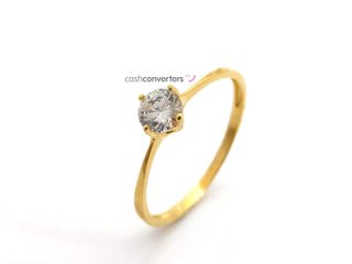 sortija oro 18k con piedra con circonita