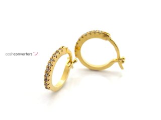 argollas oro 18k con piedra con circonita