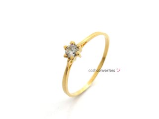sortija oro 18k con piedra con circonita