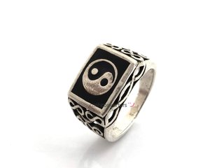 sello plata 925mm con piedra con onix
