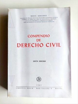 Libro Compendio De Derecho Civil Manuel Albaladejo