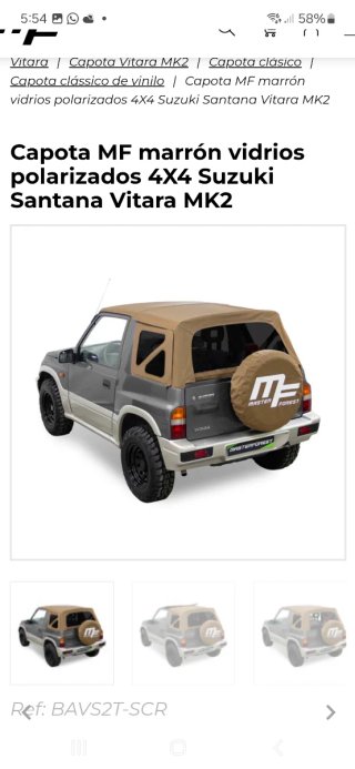 Capota Marrón Suzuki Santana Vitara MK2
