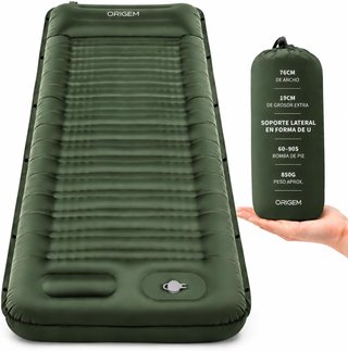 ORIGEM Esterilla Camping 14cm Bomba Pie 850g Verde