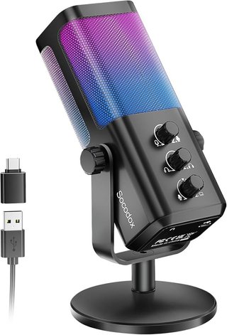 Socodox Micrófono RGB cancelación de ruido