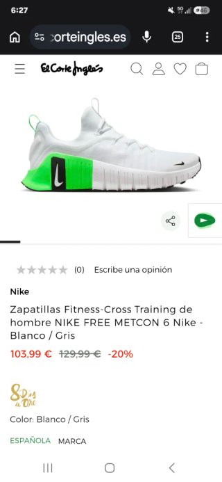 Zapatillas Nike Free Metcon 6 Talla 44