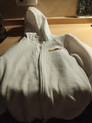 Sudadera Blanca con Cremallera Dragon Ball