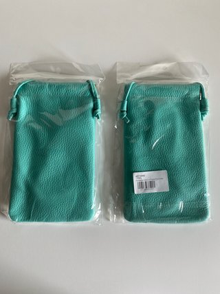 Lotto 2 mini borse pelle Tiffany turchese nuovi