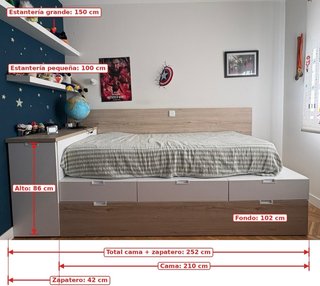 Cama Nido con Zapatero Integrado