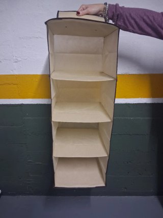 Organizador de armario colgante beige