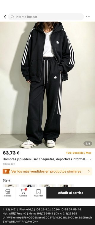 Chándal adidas Negro