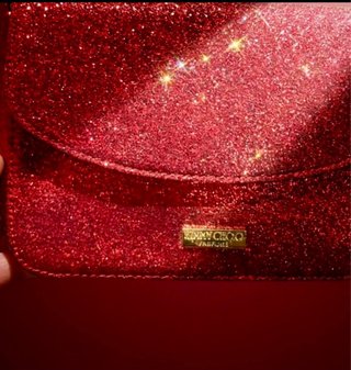 Bolso de Fiesta Jimmy Choo Rojo Glitter