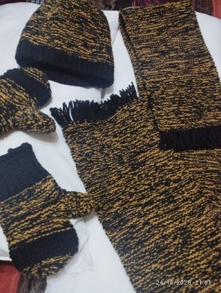 Conjunto de Invierno Gorro, Bufanda y Manoplas