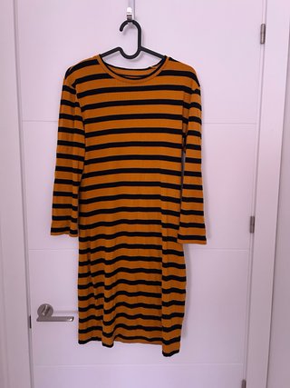 Vestido midi de rayas
