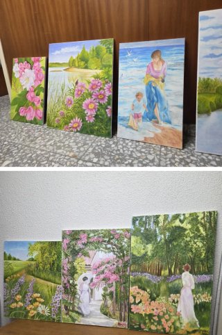 Set de 7 Cuadros Pintados a Mano
