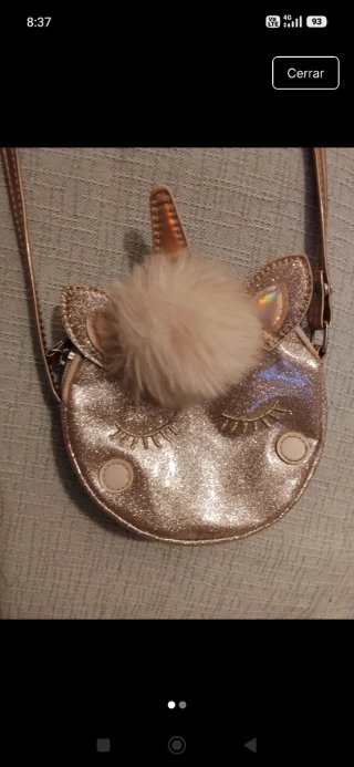 Bolso Infantil Unicornio Dorado