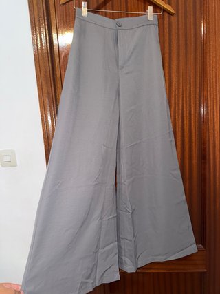 Pantalones de pierna ancha grises
