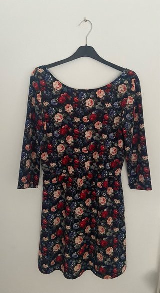 Vestido Springfield Manga Larga Flores