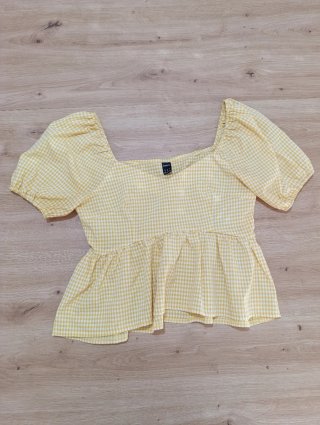 Camisa Shein Amarilla Cuadros Vichy