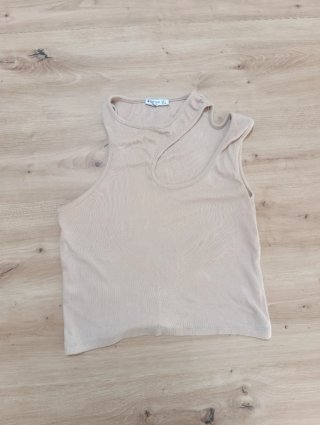 Camiseta de tirantes beige