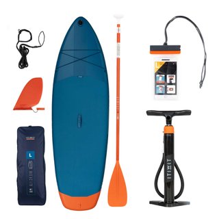 Pack paddle surf hinchable 10" (<130kg). Tabla, bomba y remo