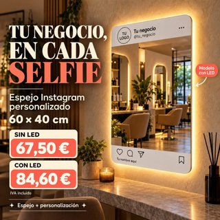 Espejo Instagram personalizado 60x40 cm