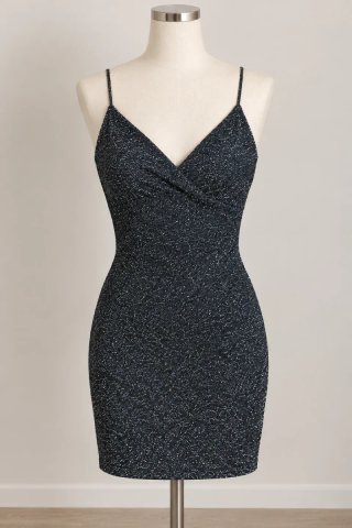 Vestido de Fiesta Negro Talla S