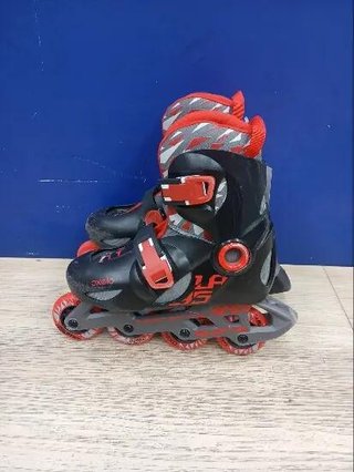 Patines Línea Niños Oxelo Play 5 Negro Rojo