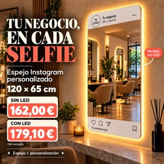 Espejo Instagram Personalizado 120x65 cm