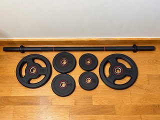 Kit de Pesas: Barra y Discos