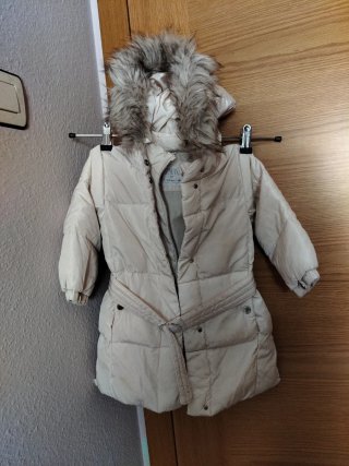 Abrigo de plumas para niña, 2-3 años