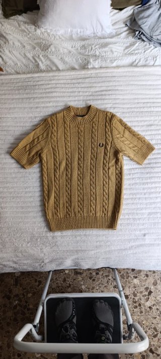 Jersey Fred Perry Manga Corta Camel