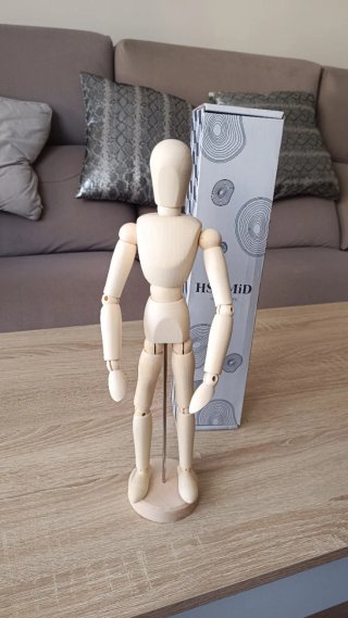 Maniquí articulado madera para dibujo HSOMiD 30 cm