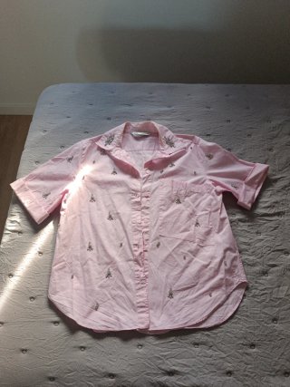 Camisa Rosa con Detalles Brillantes Zara