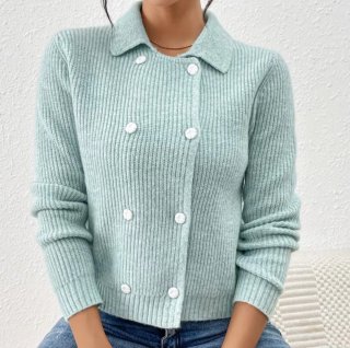 Chaqueta de punto doble botonadura