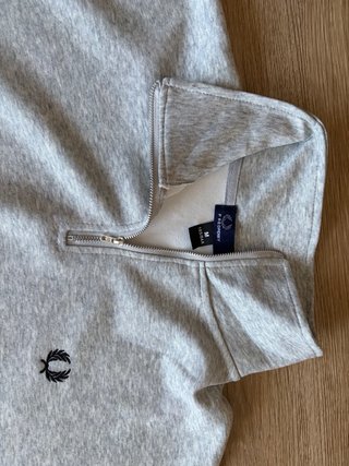 Jersey Fred Perry Gris Cremallera Talla M