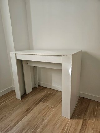 Mesa consola extensible blanca