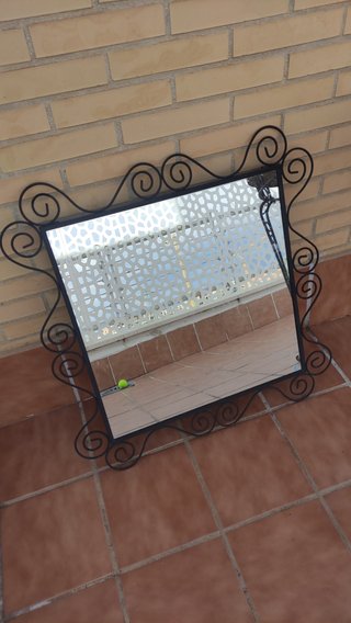 Espejo Forja Artesanal Volutas