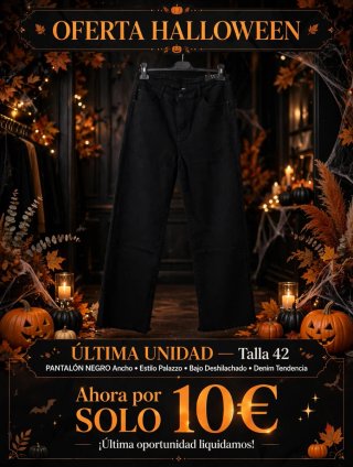 Pantalón Negro Ancho Estilo Palazzo