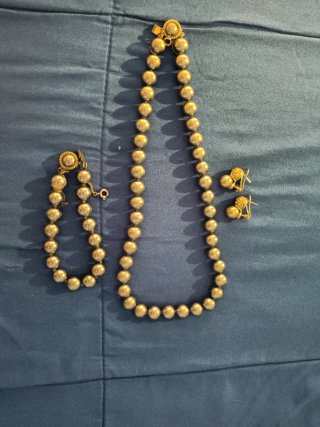 Conjunto de Bisutería de Perlas Grises