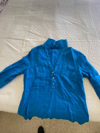 Camisa Azul Zara Talla M