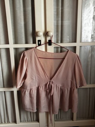 Blusa Rosa Manga Corta