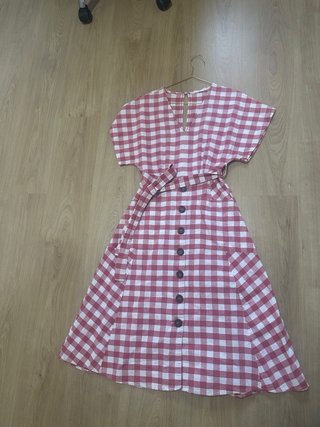 Vestido midi de cuadros