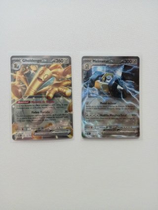 Cartas Pokémon Gholdengo ex y Melmetal ex