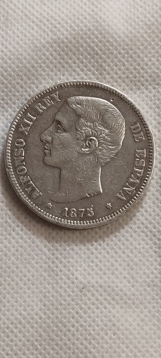 Moneda 5 Pesetas Alfonso XII 1875 PLATA
