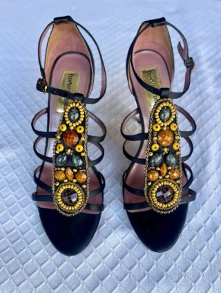 Sandalias Luxury Rebel Negras con Pedrería