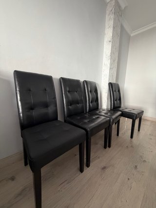 Set de 4 Sillas de Comedor Negras