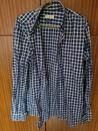 Camisa de cuadros Pull&Bear azul y blanca