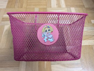 Cesta para bicicleta infantil rosa
