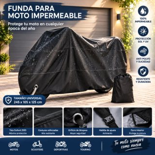 Funda Impermeable para Moto 245x105x125 ajustable